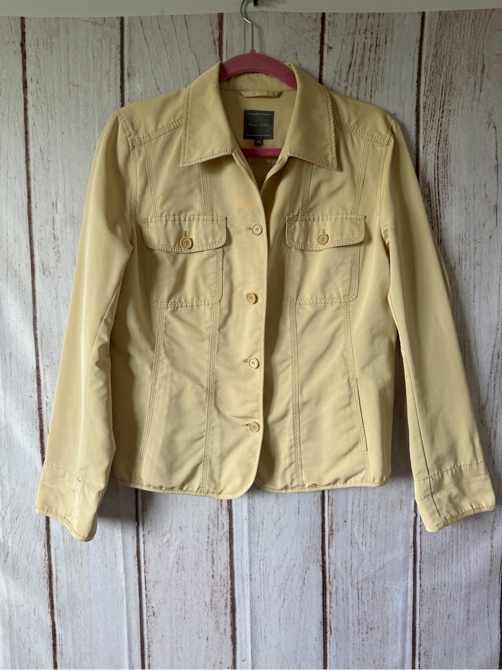 Marc Aurel Cream Color Button-Up Utility Jacket Size 40 (M/8)